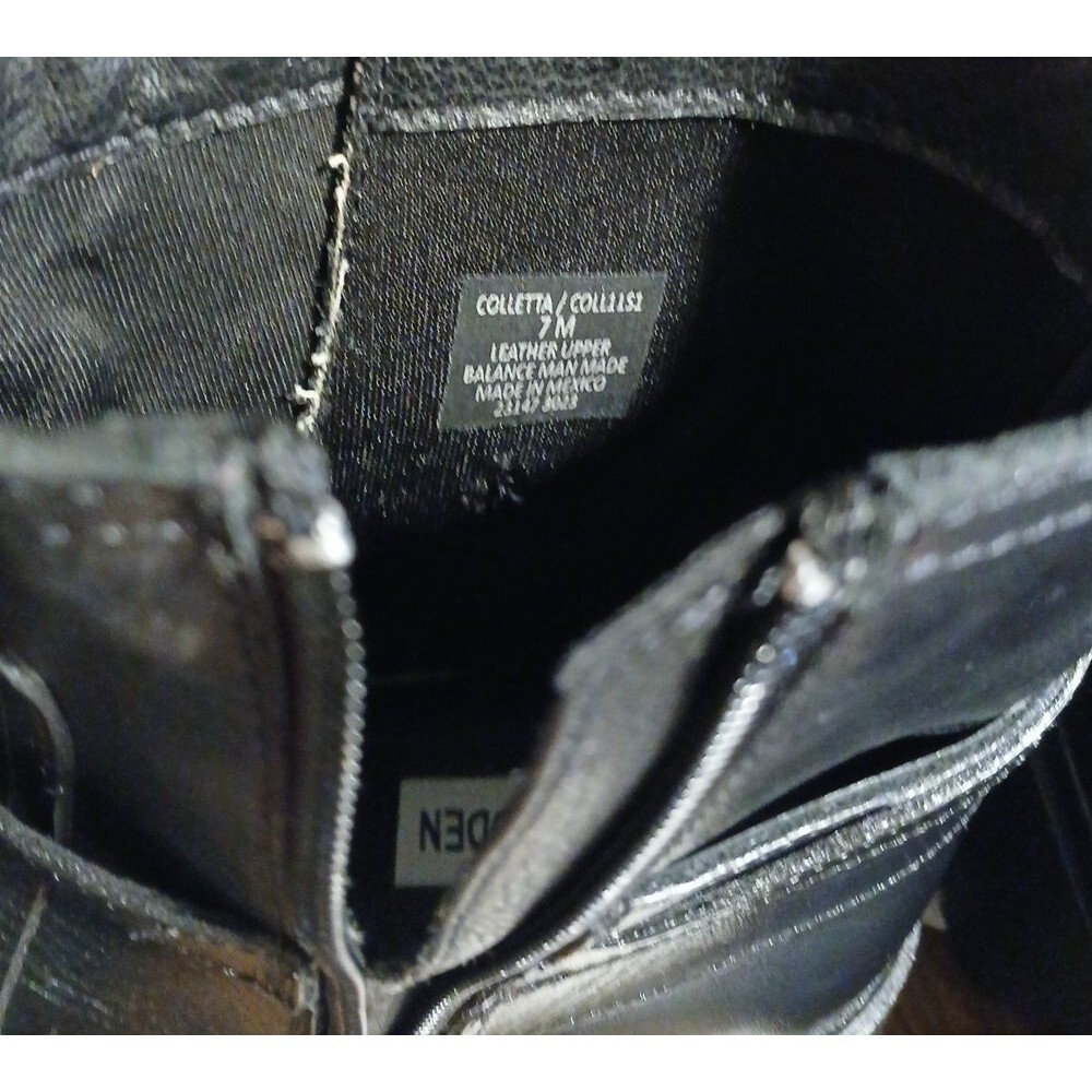 NEW Steve Madden Size 7M Black Leather Colletta Zip Up Ankle Bootie Boot - Picture 3 of 4